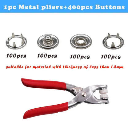 Plier Tool 9.5mm Snap Fasteners Kit Metal Press Studs Tools Buttons for Diy Clothing Leather Crafting Sewing Accessories 단추펜치