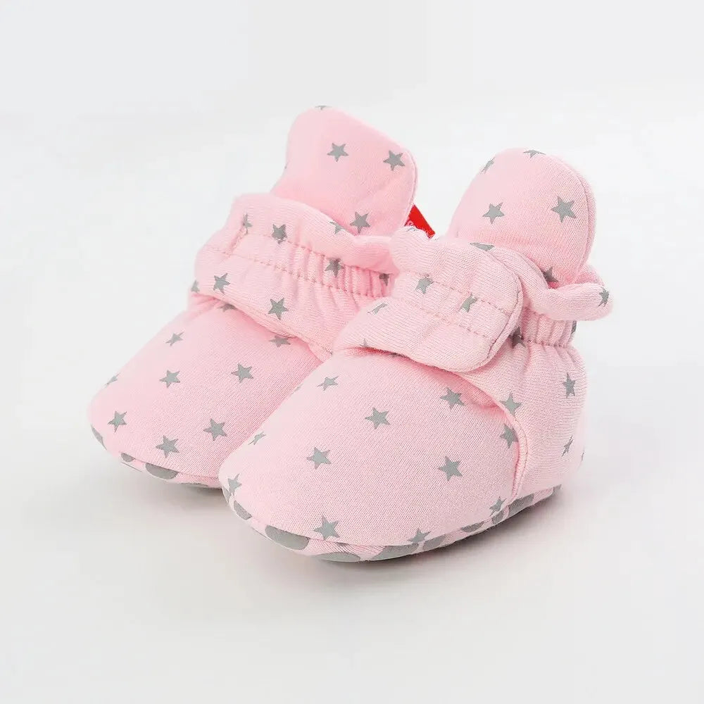 Meckior New Baby Socks Shoes Star Toddler First Walkers Booties Cotton Comfort Soft Anti-slip Warm Infant Baby Boy Girl Shoes