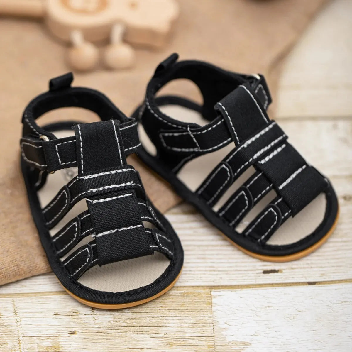 Meckior Summer Baby Shoes Baby Boy Girl Sandal Non-slip Rubber Sole Infant First Walkers Toddler Casual Baby Boy Garden Sandals