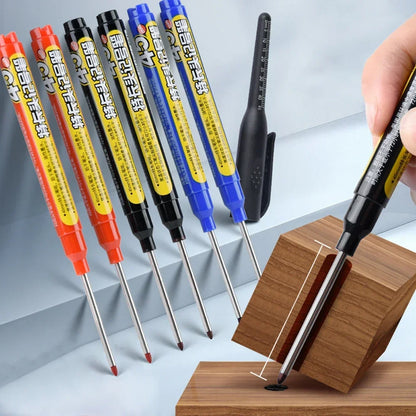 45mm Deep Hole Long Nib Head Markers Deep Drill Hole Long Nib Scriber Multifunction Mechanical Carpentry Colorful Marker Pen