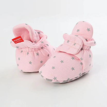 Meckior New Baby Socks Shoes Star Toddler First Walkers Booties Cotton Comfort Soft Anti-slip Warm Infant Baby Boy Girl Shoes