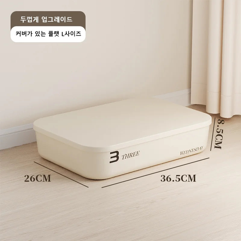 Ins Style Storage Box with Lid Dustproof Cosmetics Clothing Grocery Storage Bedroom Dormitory Storage Box Toy Storage