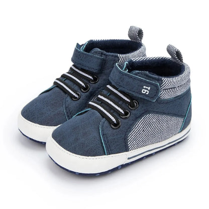 Meckior Baby Boy High-top Sneakers Newborn Infant Toddler Baby Casual Shoes Cotton Sole Anti-slip First Walkers Baby Girls Shoes