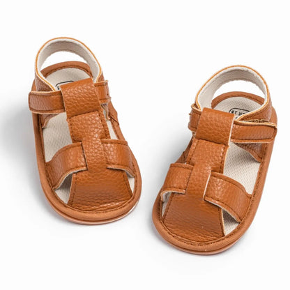 Meckior 2024 New Summer Baby Sandals PU Leather Low Top Baby Boys Girls Sandals Soft Anti-slip Newborn Leisure Infants Shoes