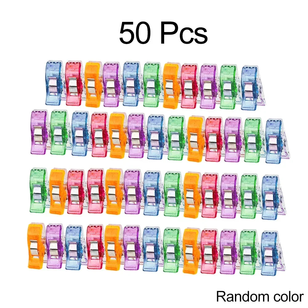 50/20PCS Sewing Clips Plastic Clamps Quilting Crafting Crocheting Knitting Safety Clips Assorted Colors Binding Clips DIY