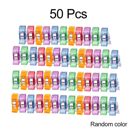 50/20PCS Sewing Clips Plastic Clamps Quilting Crafting Crocheting Knitting Safety Clips Assorted Colors Binding Clips DIY