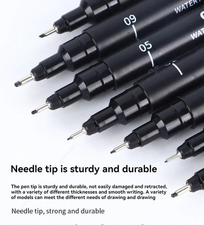 Black Micro Pens,15 Sizes,Waterproof Archival Ink,Fine Point Pen for Artist Illustration,Sketching,Anime,Manga Technical Drawing