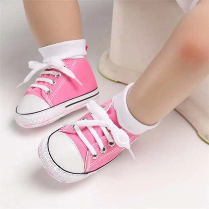 Meckior Baby Classic Star Canvas Sneakers Newborn Baby Boys Girls Shoes First Walkers Infant Toddler Anti-slip Crib Baby Shoes