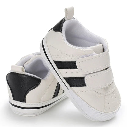 Meckior Baby Sports Classic Stripes Shoes Non-slip Rubber Sole Comfortable Soft Unisex Baby Boys Girls Basketball Sneakers Shoes