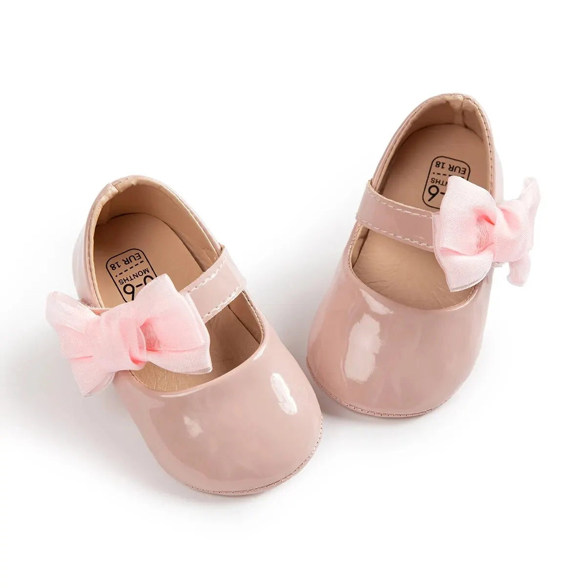 Meckior Baby Girls Shoes PU Leather Bowknot Flat Non Slip Rubber Sole Toddler First Walkers Princess Wedding Dress Girl Shoes