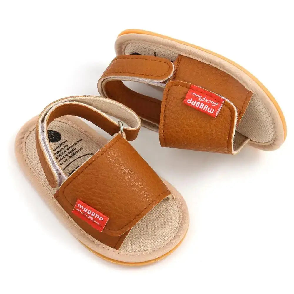 Baby Sandals Baby Boys Baby Girls Shoes Non-slip PU Leather Bow Baby Walking Soft Rubber Bottom Hundred Garden Shoes