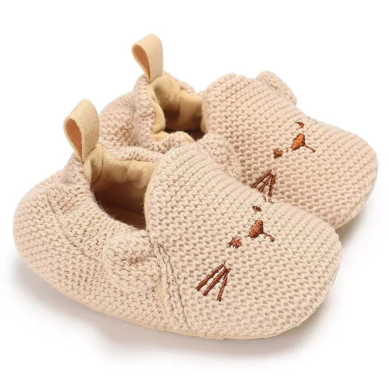 Meckior Baby Slippers Casual Baby Boy Girl Knit Crib Shoes Cartoon Soft Sole Anti-slip Prewalker Reptiles Toddler Baby Shoes