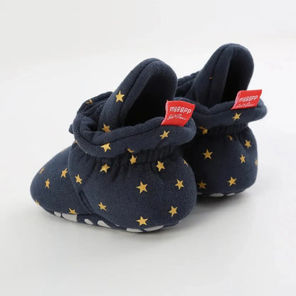 Meckior New Baby Socks Shoes Star Toddler First Walkers Booties Cotton Comfort Soft Anti-slip Warm Infant Baby Boy Girl Shoes