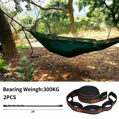 Correias De Poliéster Reforçado Para Acampamento AO Ar Livre Black Hammock Straps 5 Ring Alta Carga-rolamento Farpado 2pcs