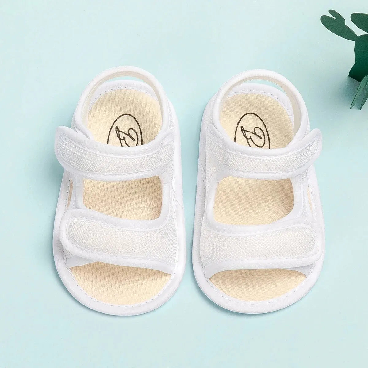 Meckior Summer Baby Flats Canvas Garden Sandals Toddler Sandal Flower Soft Cotton-Padded Anti-Slip Crib Shoes First Walker