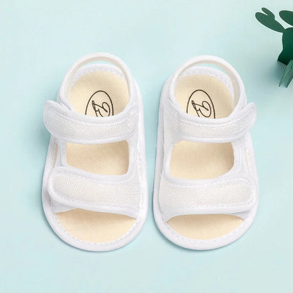 Meckior Summer Baby Flats Canvas Garden Sandals Toddler Sandal Flower Soft Cotton-Padded Anti-Slip Crib Shoes First Walker