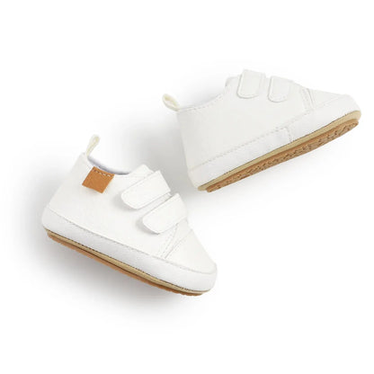 Meckior Baby Boys Girls Shoes Classic Unisex PU Leather Toddler Rubber Sole Anti-slip First Walkers Infant Moccasins Baby Shoes