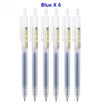 6/10Pcs 0.5mm Retractable Gel Pens Set Black/blue Ink Ballpoint Writing Office Business Signature School Supplies Stationery