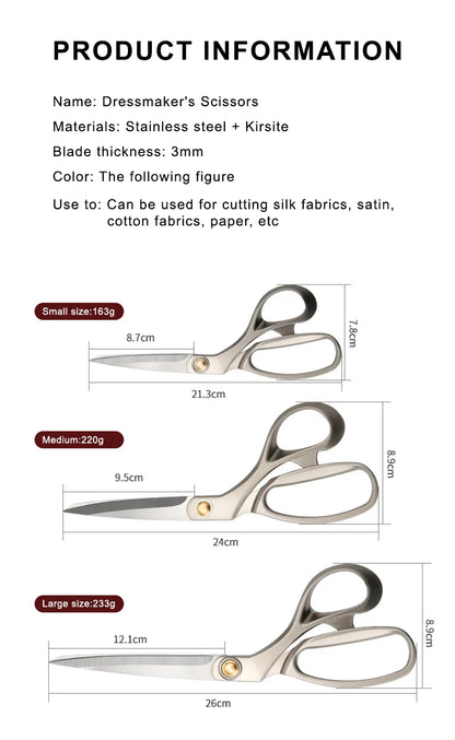 Professional Sewing Scissors Tailor Scissors Thread Cutter Stainless Steel Dressmaker Scissor Shears Tools Sewing Craft Supplies