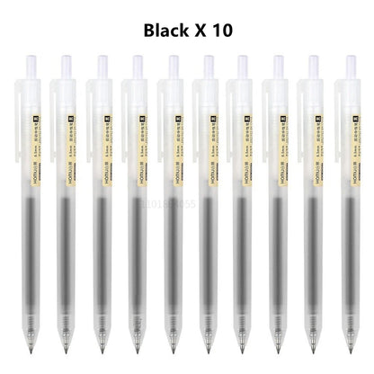 6/10Pcs 0.5mm Retractable Gel Pens Set Black/blue Ink Ballpoint Writing Office Business Signature School Supplies Stationery