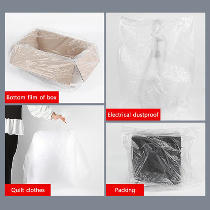 White Flat Plastic Garbage Bags Disposable Hotel Hotel Transparent Bags Wholesale Large and Medium Size