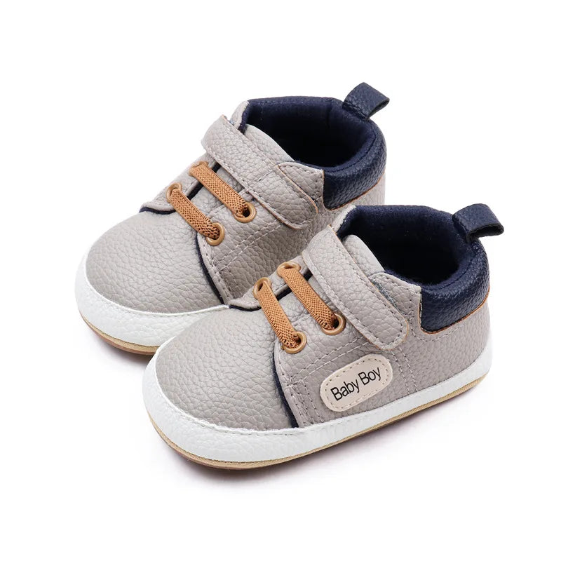 Meckior 2024 New Arrivals Baby Boys Girls PU Leather Sports Shoes Casual Rubber Bottom Anti Slip Toddler Shoes First Walkers