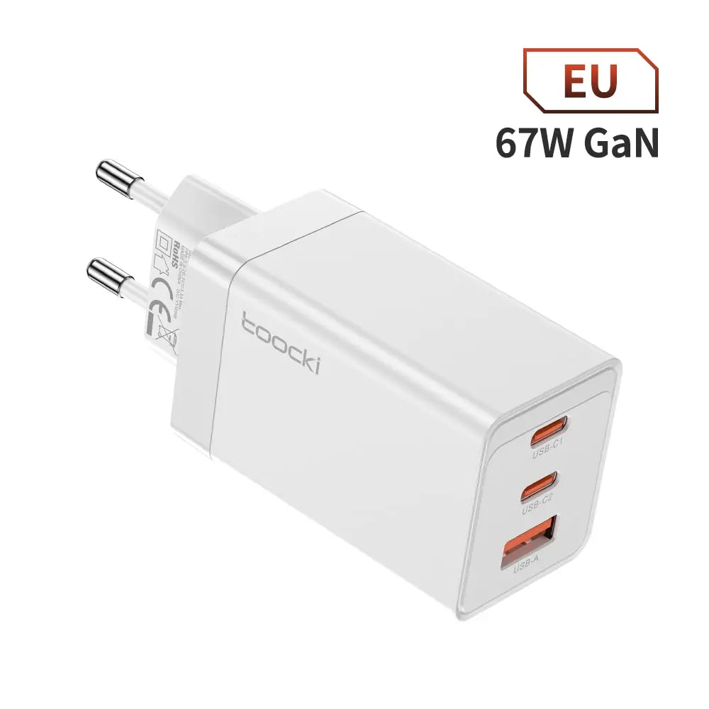 67W GaN USB C Charger 65W Quick Charge QC 4.0 PD 3.0 45W Type C Fast USB Charger For iPhone 16 15 14  Pro Samsung MacBook