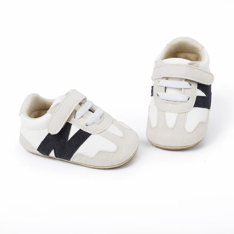 Meckior Newborn Baby Sneakers Letter Patchwork Baby Casual Shoes Anti-slip Hundred Toddler Baby Boys Girls Shoes 0-18 Months