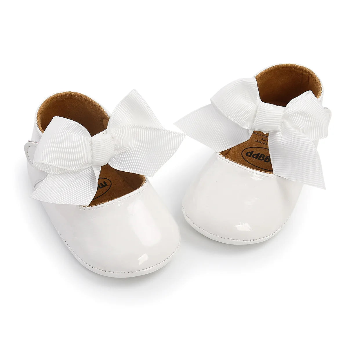 Meckior Baby Shoes Bowknot Rubber Sole Anti-slip PU Ballet Slippers Baby Girl Dress Shoes First Walker Toddler Crib Shoes