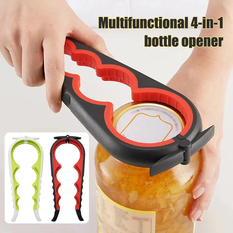 Can Opener Multifunctional Four In One Beverage Bottle Opener Cap Twister Four Position Can Opener Anti Slip Cap Twister