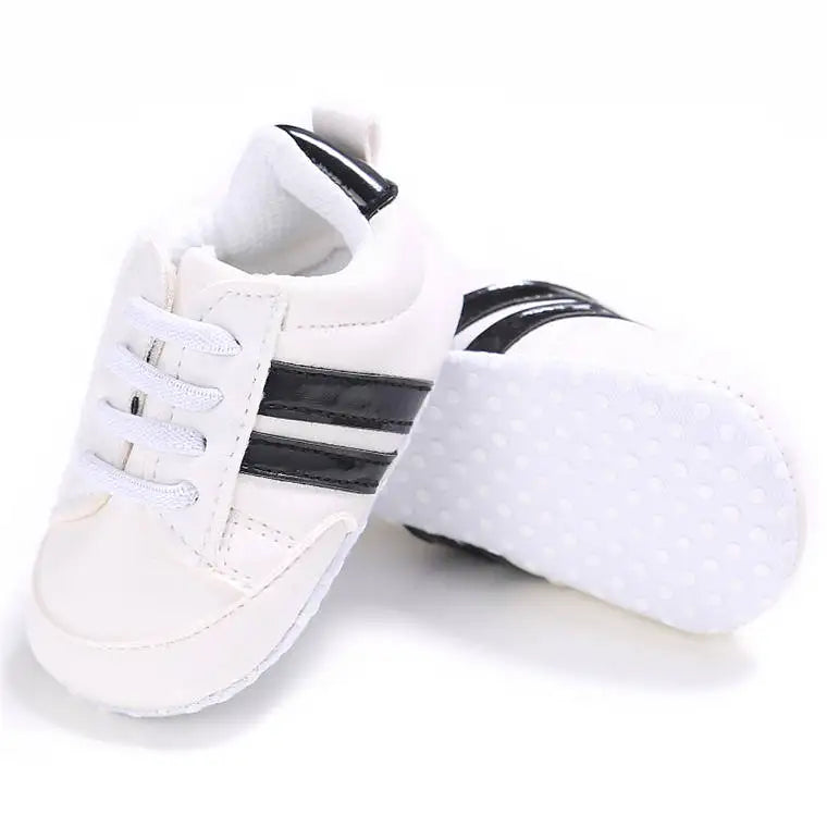 Meckior Baby Sneakers Classical Sport Soft Sole PU Leather Shoes Streaks Multi-Color First Walker Newbor Baby Boy Girl Shoes