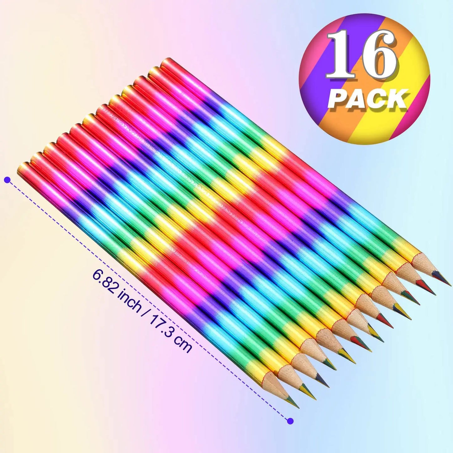 8/16Pcs Rainbow 4 Color in 1 Pencils Rainbow Pencils Wooden Colored Pencils Multi Colored Pencil for Kids Office School Supplies