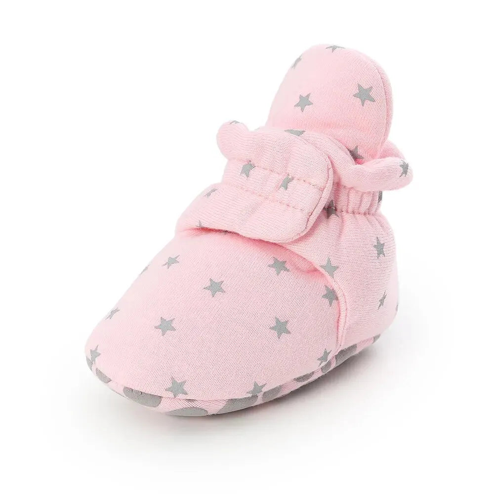 Meckior New Baby Socks Shoes Star Toddler First Walkers Booties Cotton Comfort Soft Anti-slip Warm Infant Baby Boy Girl Shoes