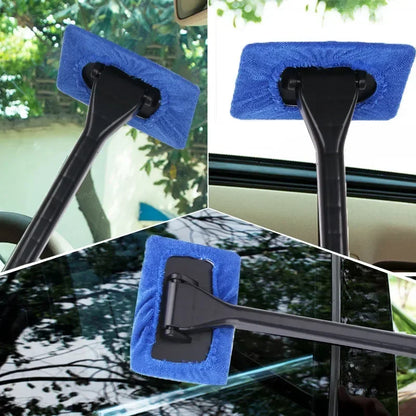 Car Window Cleaner Brush Kit Windshield Cleaning Wash Tools Inside Interior Auto Glass Wiper with Long Handle Car Accessories