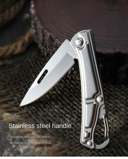 Pocket Folding Fruit Knife, Stainless Steel Outdoor Knife with Non-slip Handle for Kitchen Accessories