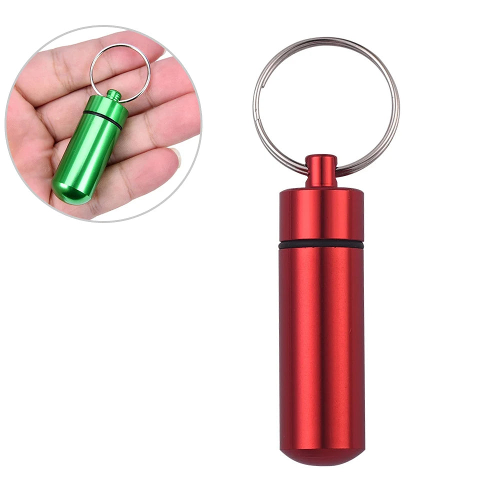 Aluminum Alloy Pill Keychain Holder Small Pill Box Pill Case Waterproof Pill Organizer Stonego Portable Pill Holder Keychain