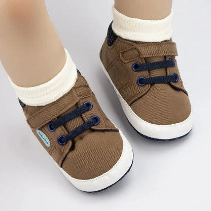 Meckior Baby Casual Canvas Sneakers High Gang Sports Baby Boys Girls Shoes Anti-slip Soft Sole First Walkers Crib Casual Shoes