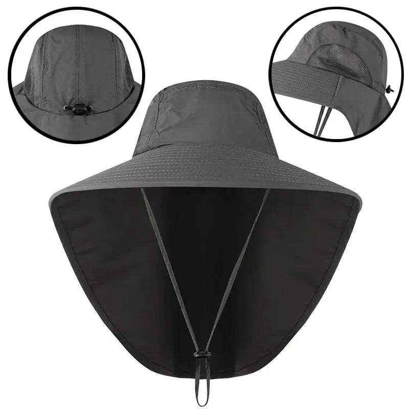 Wide Brim Baseball Hats for Women and Men Sun Defender Cooling Neck Guard Safari Cap for Hiking Fishing Outdoor Hat with Flap