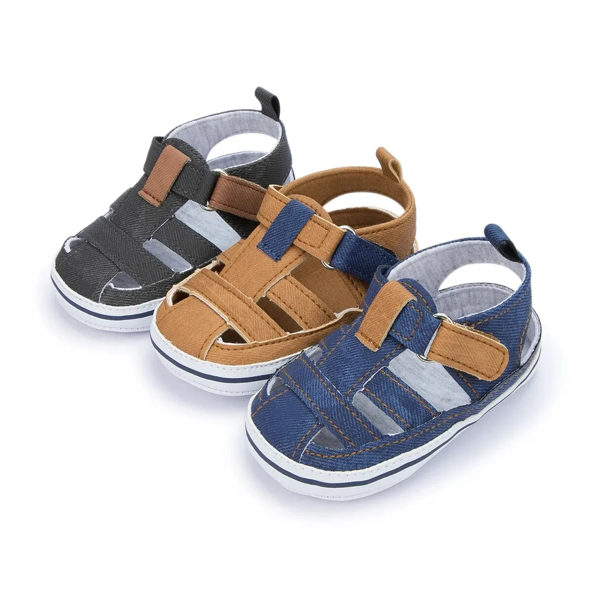 Meckior Baby Canvas Casual Boy Shoes Anti-Slip Rubber Bottom Infant Toddler Newborn First Walker Baby Boy Girl First Sandals