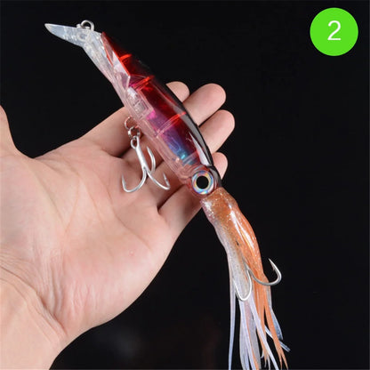 Large Lifelike Octopus Fishing Lure With 2 Treble Hook Luminous Squid Jigs Artificial Simulation Squid Hard Fishing Lure