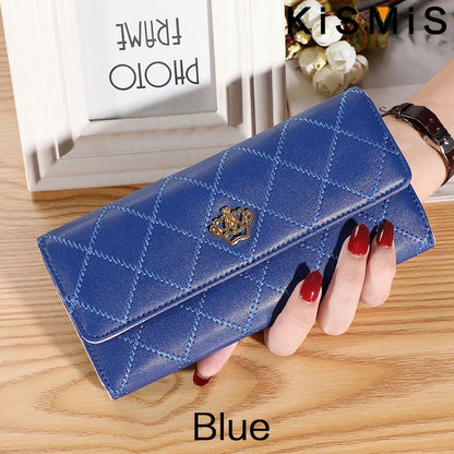 Wallets for Women Cute Pink Pocket Womens Wallets Purses Plaid PU Leather Long Wallet Hasp Phone Bag Money Coin Pocket Ca