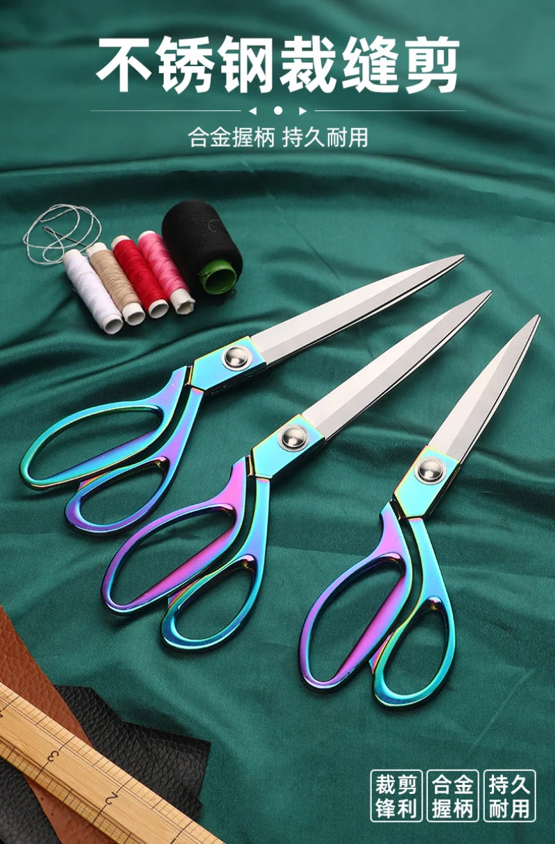 Professional Sewing Scissors Stainless Steel Tailor Scissors 8/9/10inch Fabric Cloth Cutter Diy Sewing Tools and Accessories 가위