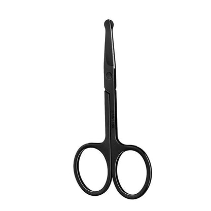 Unisex Stainless Steel Black Round Head Safe Nose Hair Scissors (Do Not Hurt Nose)