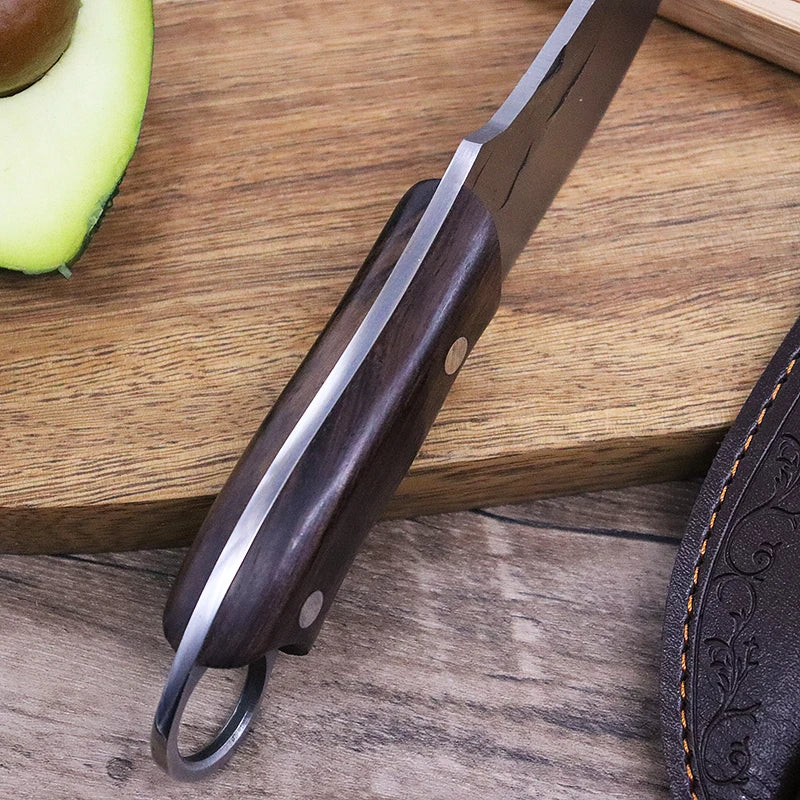 Sharp Boning Knife Stainless Steel Meat Cleaver Kitchen Knife Handmade Forged Chef's Knife for Household Wooden Handle Butcher