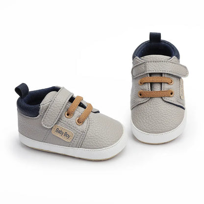 Meckior 2024 New Arrivals Baby Boys Girls PU Leather Sports Shoes Casual Rubber Bottom Anti Slip Toddler Shoes First Walkers