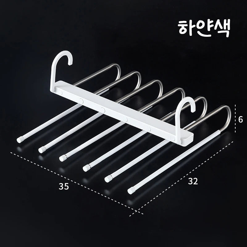 Folding Pants Rack Multi-functional Multi-layer Pants Hanger Household Magic Seamless Pants Rack Storage Magic