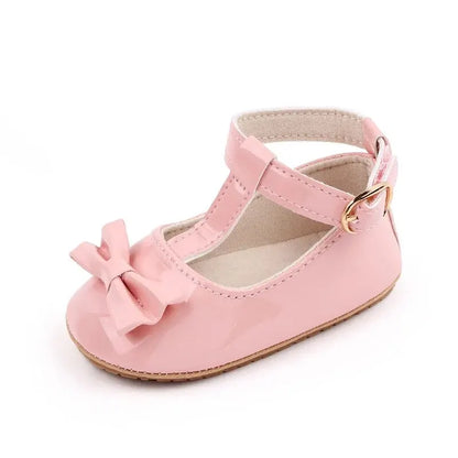 Meckior 2024 New Baby Girls Shoes Princess Choreography Cute Bow PU Anti-slip Soft Rubber Bottom First Walker Toddler Crib Shoes