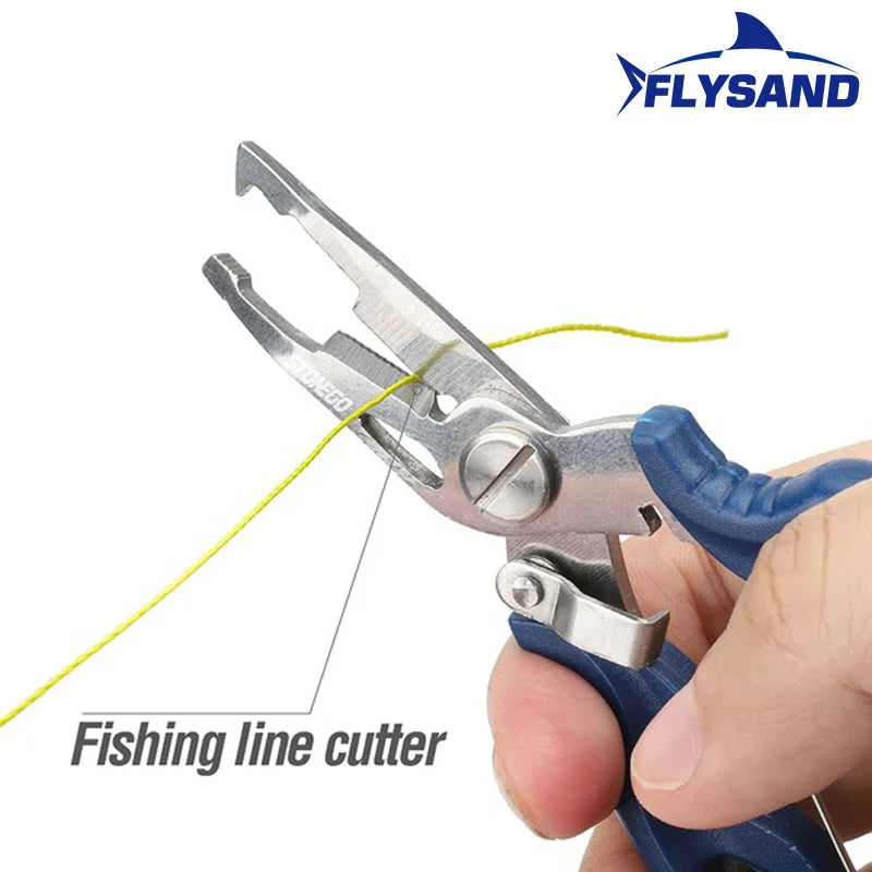 Fishing Plier Scissor Line Cutter Hook Remover Split Ring Opener Cutting Tongs Multifunction Scissors Fishing Accessories