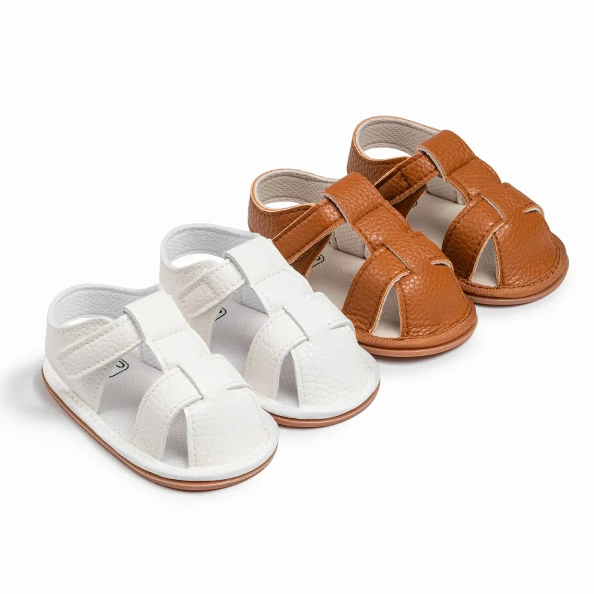 Meckior 2024 New Summer Baby Sandals PU Leather Low Top Baby Boys Girls Sandals Soft Anti-slip Newborn Leisure Infants Shoes