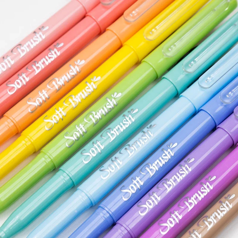 6Pcs Soft Brush Tip Marker Pens Artist Markers Brush Pens Hand Lettering Calligraphy Retro Colors for Journaling  Drawing